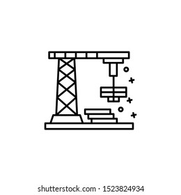 Crane hook lift icon. Element of manufacturing