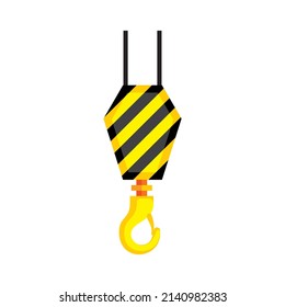 Crane hook of lifting gear of heavy equiment for industrial or construction safety graphic resources.