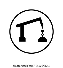 Crane hook, lifting icon. Black vector Illustration.