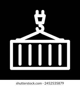 contorno del icono de elevación del gancho de grúa