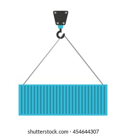 crane hook lifting icon vector isolated graphic