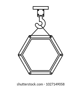 crane hook lifting traffic signal