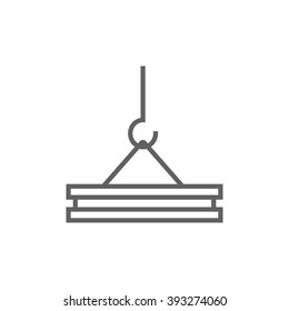 Crane hook line icon.