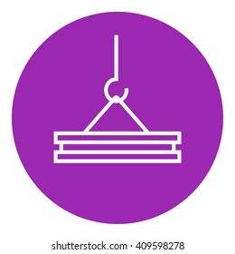 Crane hook line icon.