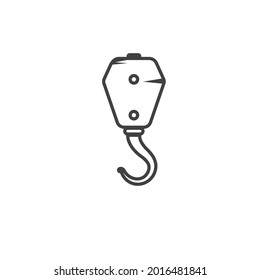 Crane hook line icon  vector illustration design  template