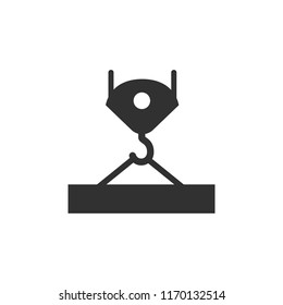 crane hook and load. monochrome icon