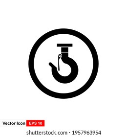 Crane and hook logo design template vector illustration.