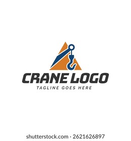 Crane hook logo. heavy equipment or construction logo isolated on white background.