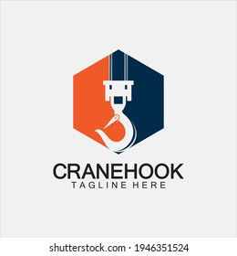 Crane hook logo icon vector illustration design  template