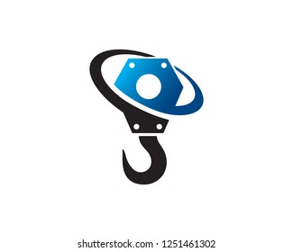 Crane Hook Logo Template Design Vector, Emblem, Concept Design, Creative Symbol, Icon