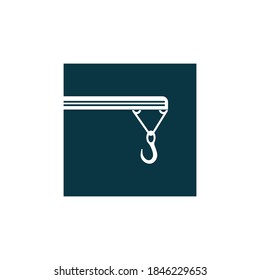 Crane hook logo vector design illustration background