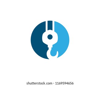 Crane hook logo vector template