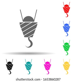 crane hook multi color style icon. Simple glyph, flat vector of measuring elements icons for ui and ux, website or mobile application