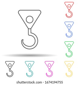 crane hook multi color style icon. Simple thin line, outline vector of web icons for ui and ux, website or mobile application