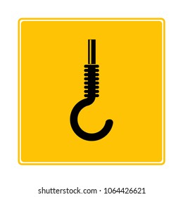crane hook on yellow background
