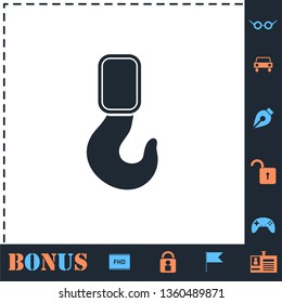 Crane hook. Perfect icon with bonus simple icons