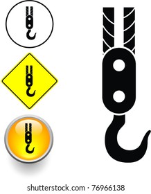 crane hook or pulley symbol sign and button