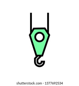 Crane hook sign icon - vector