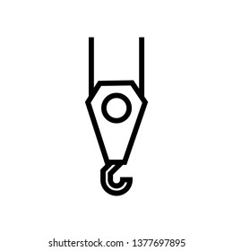 Crane hook sign icon - vector