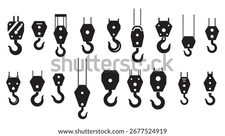 crane hook silhouette vector illustration 