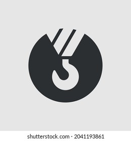 Crane hook. Simple shape vector icon