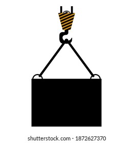 Crane hook and stove on white background, sign for design, vector illustration