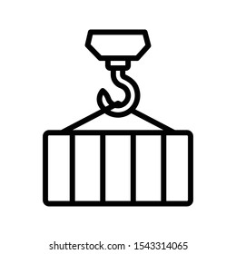 crane hook thin line icon 
