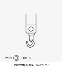 crane hook vector icon