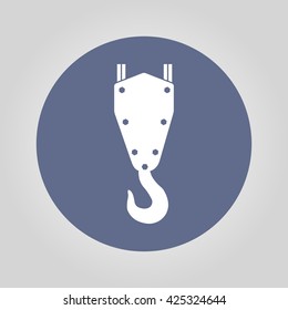 crane hook vector icon. Flat design style.