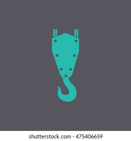 crane hook vector icon. Flat design style.