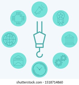 Crane hook vector icon sign symbol
