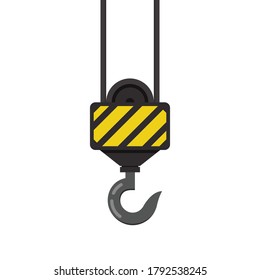 Crane hook vector. Crane hook on white background.