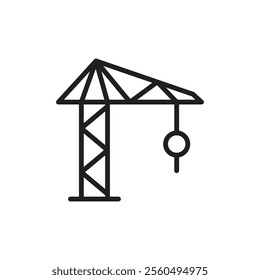 Crane icon Black and white logo