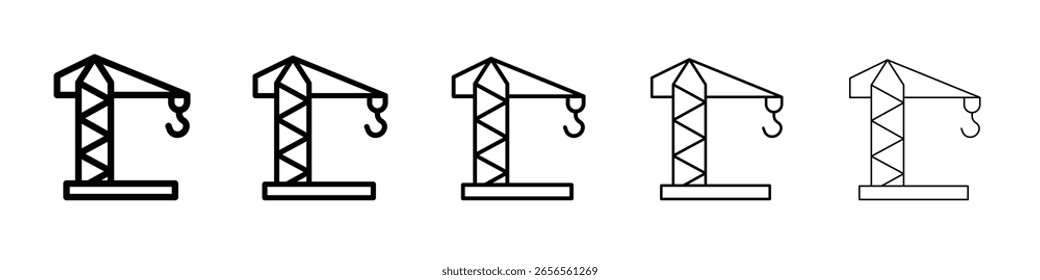 Signo de Vector blanco y negro del icono de la grúa