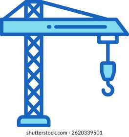 Crane Icon Blue Vector Illustration