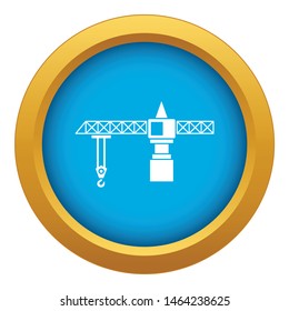 Crane icon blue vector isolated on white background for any design