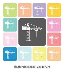 Crane Icon color set vector illustration.