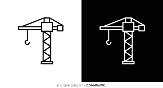 Crane icon concept. Thin line symbol pack.
