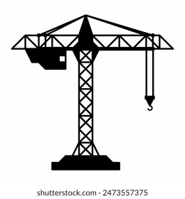 Crane icon for construction, builder or industrial