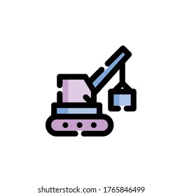 crane icon construction in filled outline