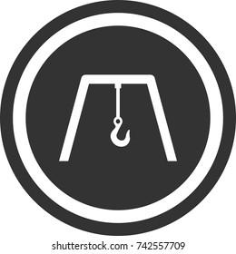 Crane icon , dark circle sign design