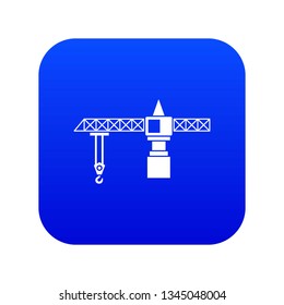 Crane icon digital blue for any design isolated on white vector illustration