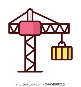 Crane icon editable stock vector illustration