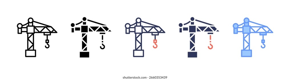 Elemento De Icono De Grúa Para Diseño Y Vector