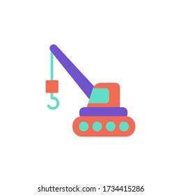 crane icon flat color design. isolated on white background