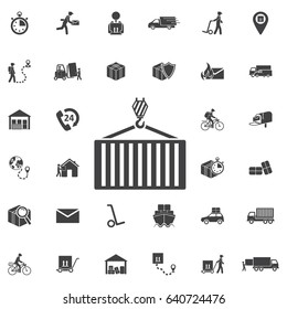 Crane icon flat. Illustration isolated vector sign symbol. Set of Post delivery icons