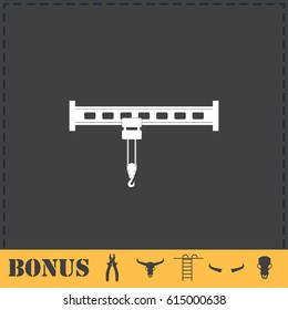 Crane icon flat. Simple vector symbol and bonus icon
