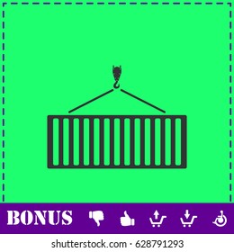 Crane icon flat. Simple vector symbol and bonus icon