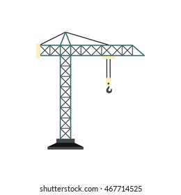 Crane icon in flat style isolated on white background. Raise symbol