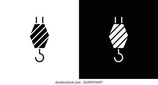 Icono de la grúa del paquete de Vector del diseño del estilo del glifo